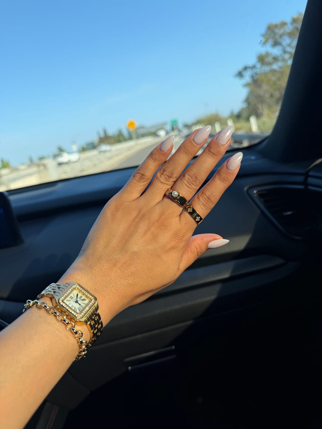 Customer photo review of Malia Chunky Gold Pearl Ring