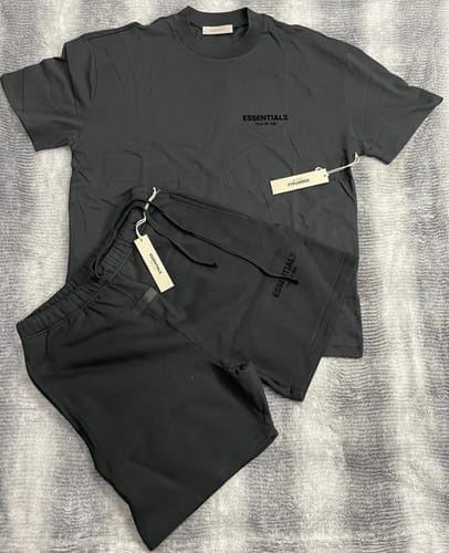 Customer photo review of Fear of God Essentials NBA Black White Summer Set