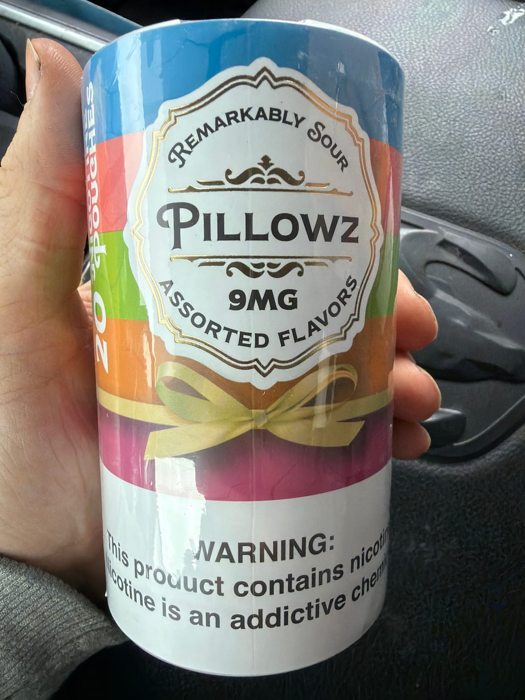 Customer photo review of Sour Pouches 5-Can Multi Flavor Pack