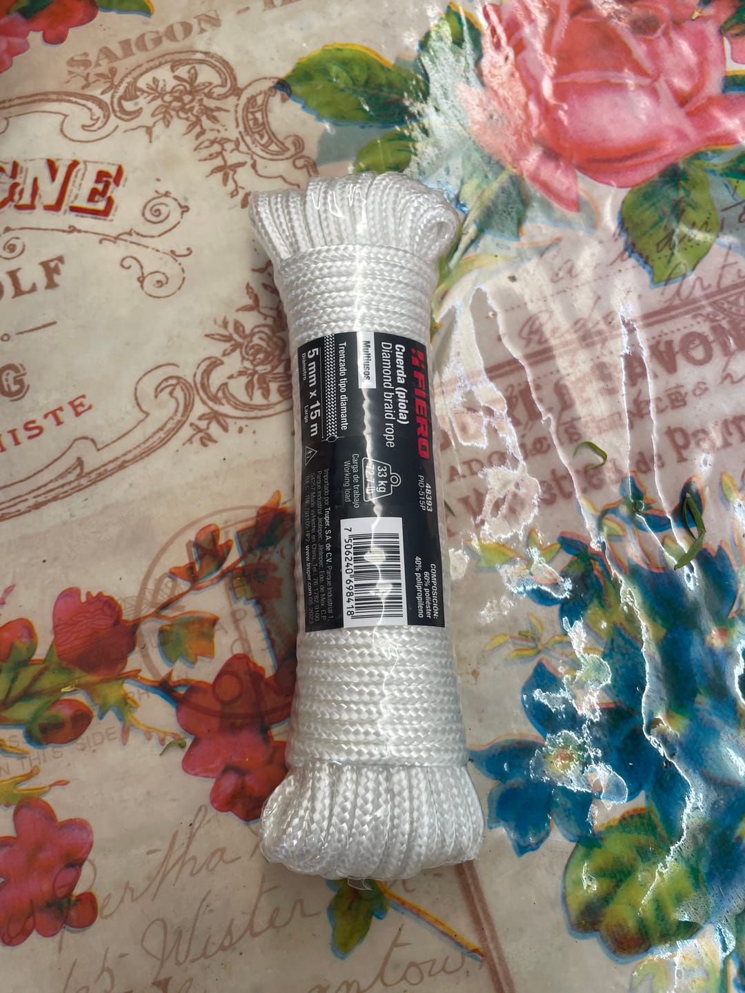 Customer photo review of Cuerda Piola 5Mm X 15Mts Pio-515P Blanca Fiero