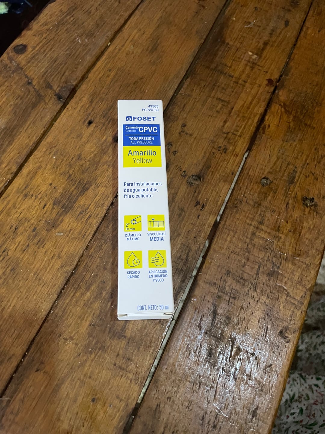 Customer photo review of Pegamento Para Cpvc Tubo 50G Pcpvc-50 Foset