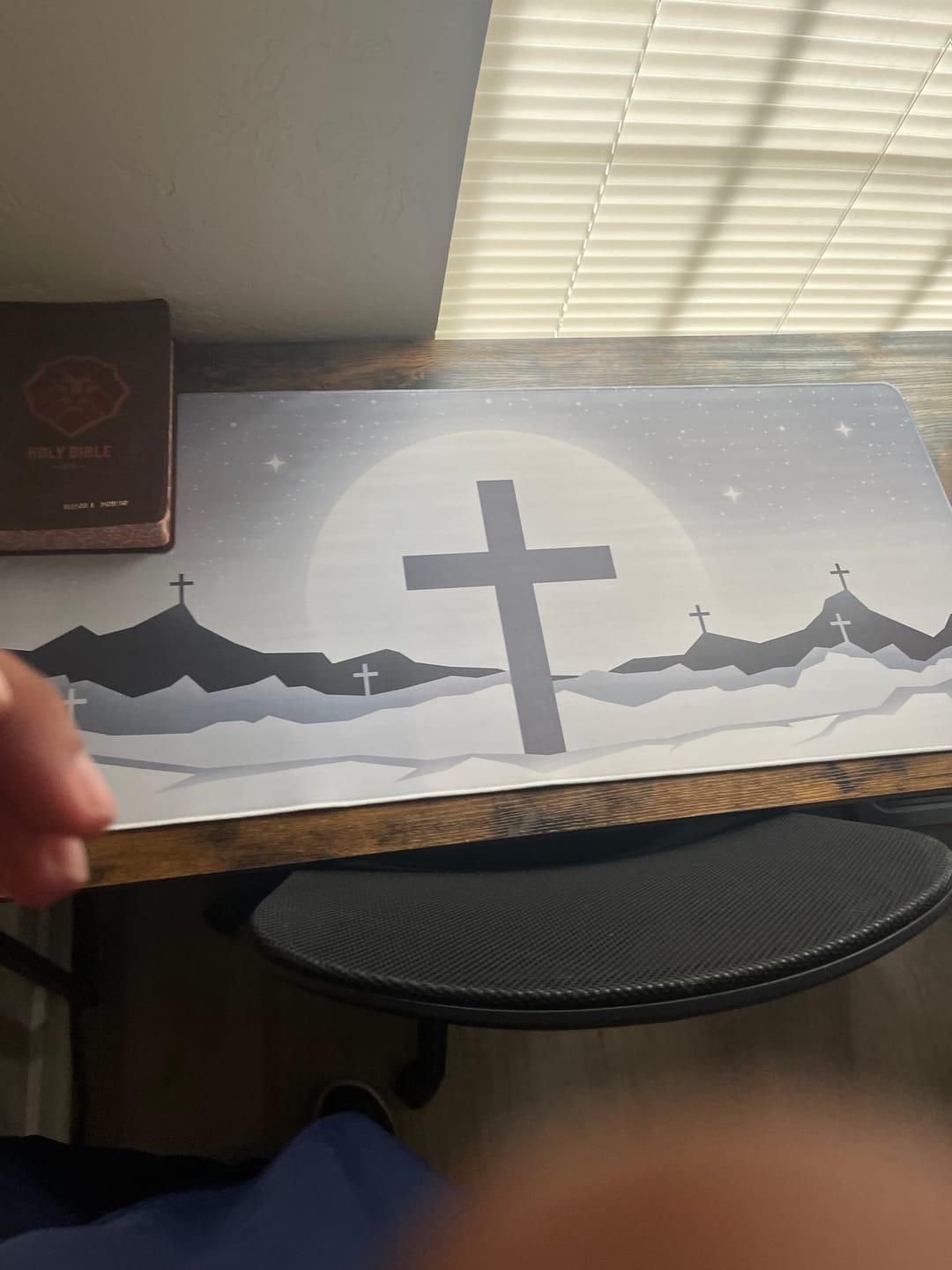 Customer photo review of Cross White Mousepad
