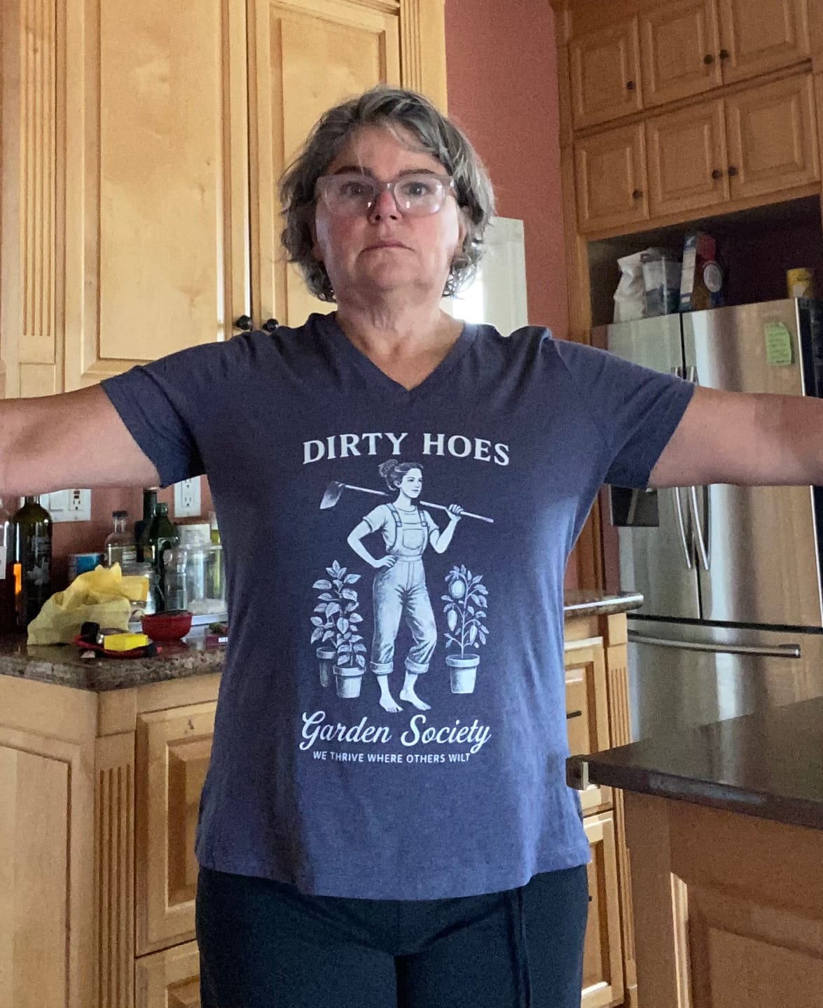 Customer photo review of Dirty Hoes V-Neck