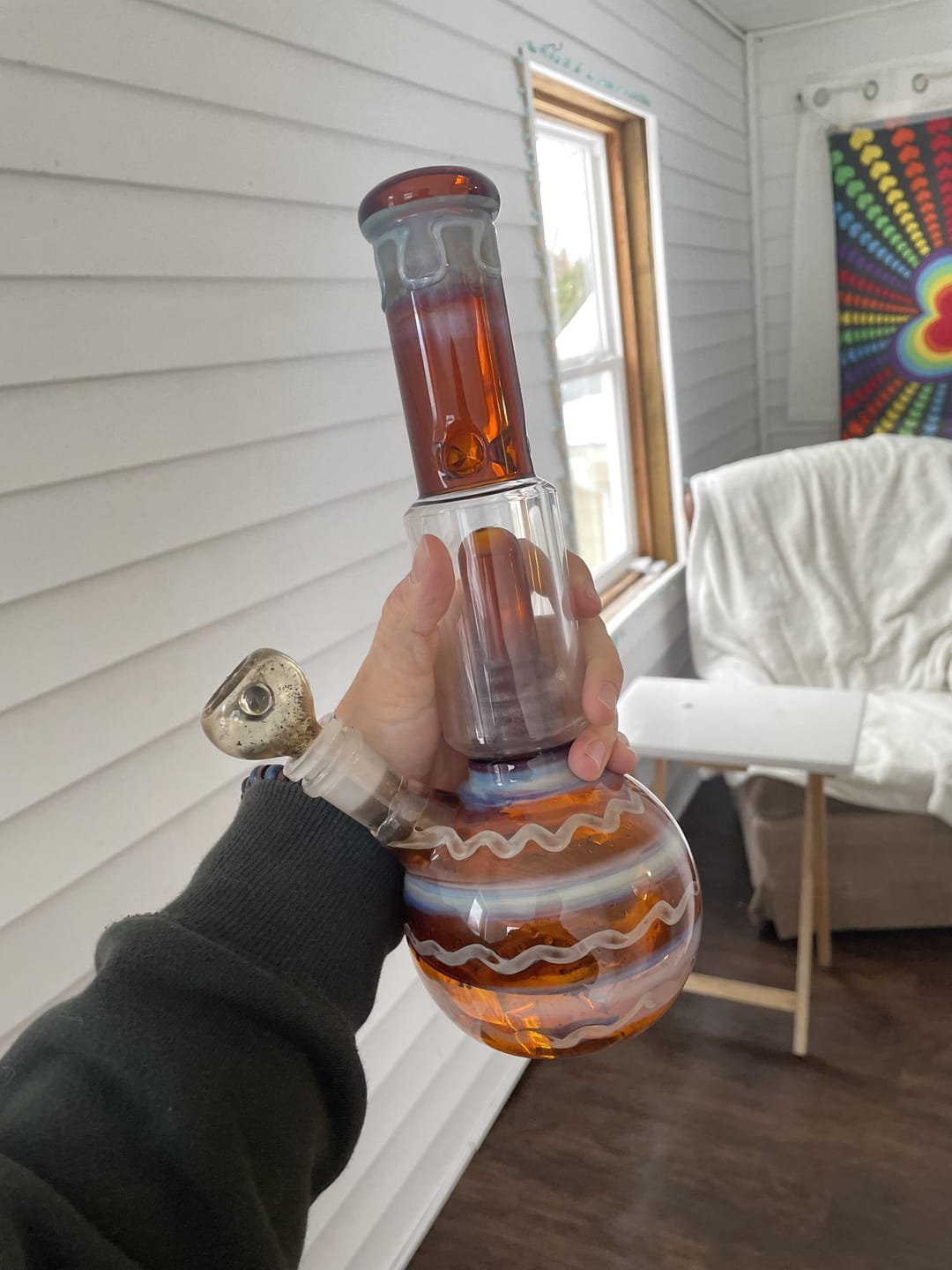 Customer photo review of AMBER SWIRL BONG