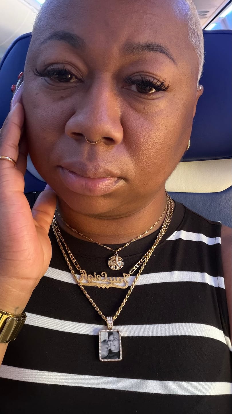 Customer photo review of Iced Photo Pendant w/ Rope Chain