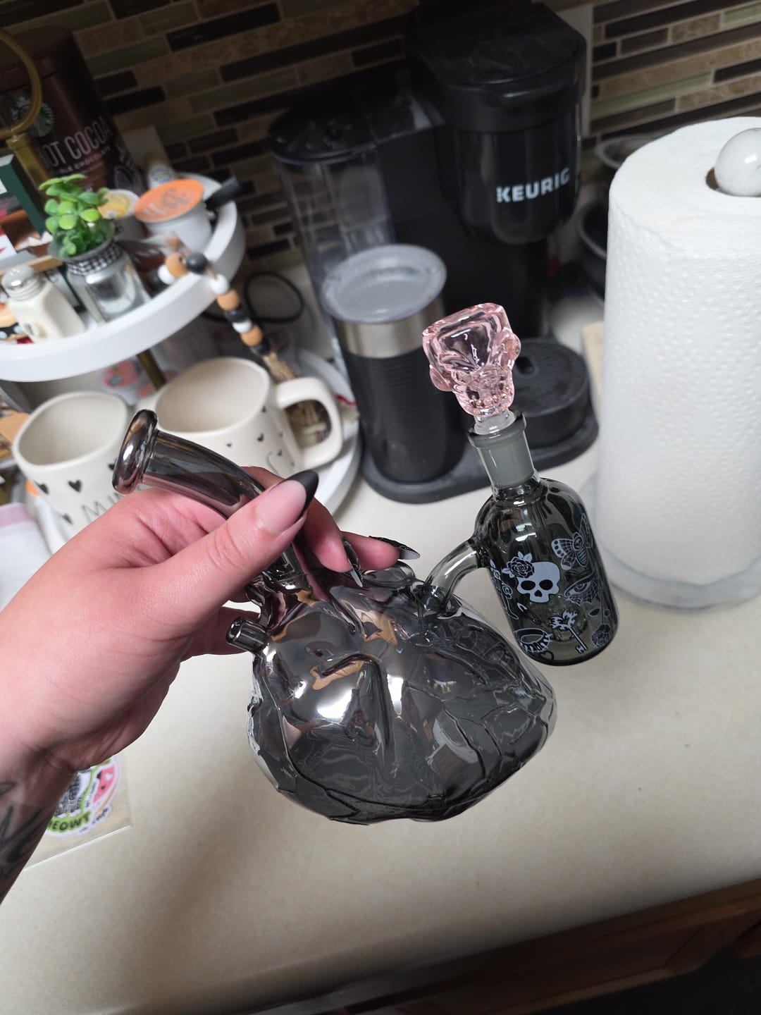 Customer photo review of GUNMETAL ANATOMICAL HEART BONG