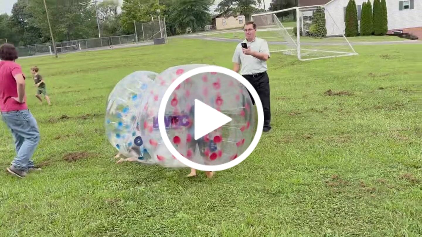 Customer video review of PVC Inflatable Zone Bubble Soccer Ball, Bumper Ball