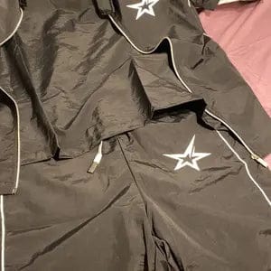 Customer photo review of S-6XL Star Print Zip Shirt Set Beach Two-Piece Set