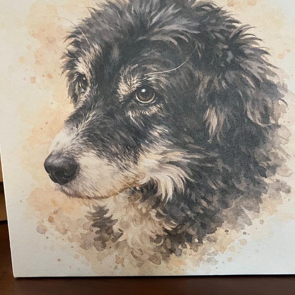 Customer photo review of Custom Watercolor Pet Portrait From Photo, Personalized Pet Memorial Gift For Dog Lover, Sympathy Gift For Dog Loss