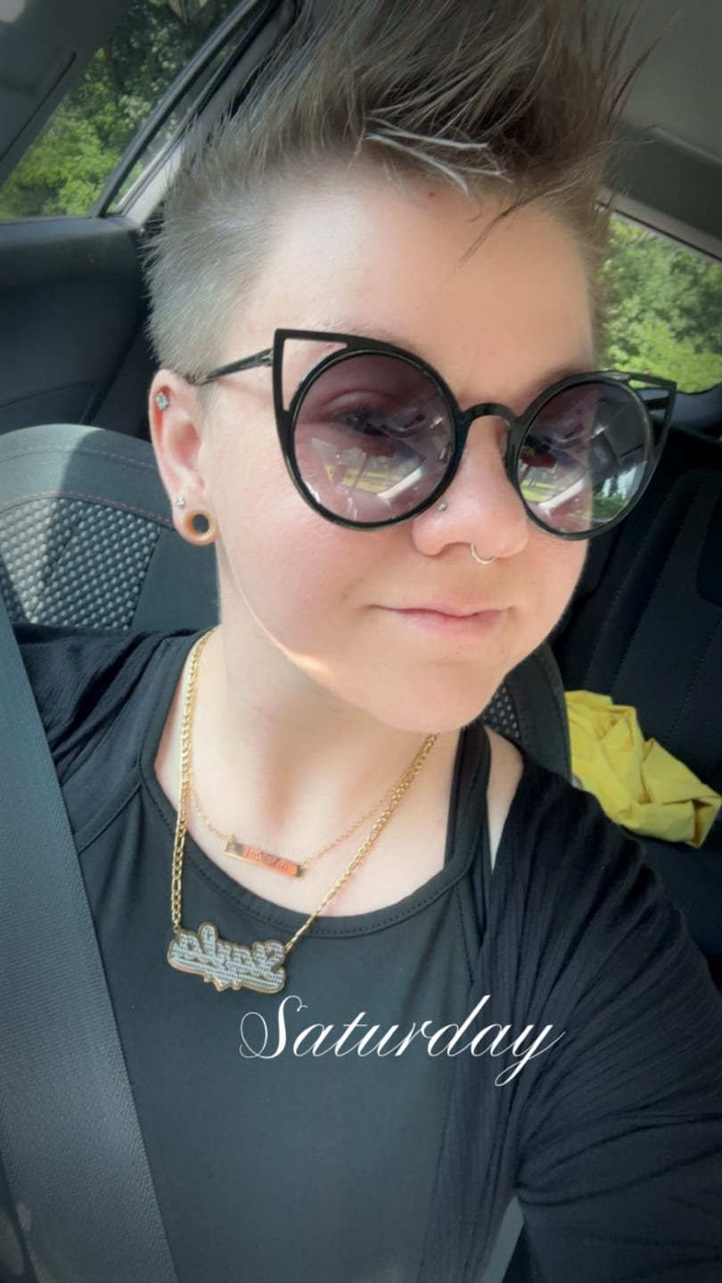 Customer photo review of Engraved Bar Necklace