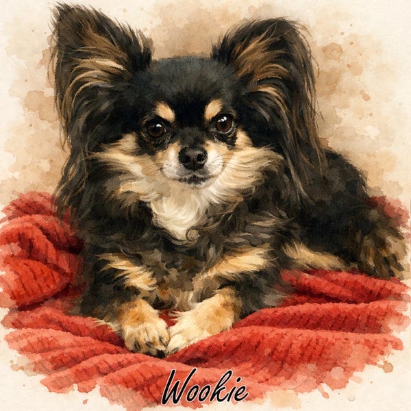 Customer photo review of Custom Watercolor Pet Portrait From Photo, Personalized Pet Memorial Gift For Dog Lover, Sympathy Gift For Dog Loss