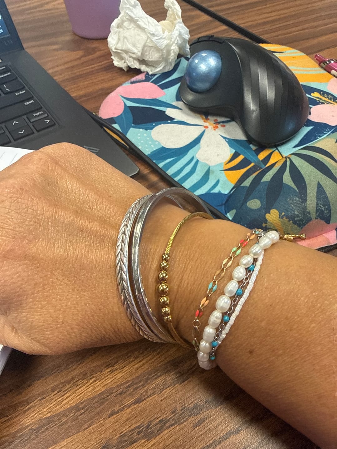 Customer photo review of Yuri Gold Bead Bangle