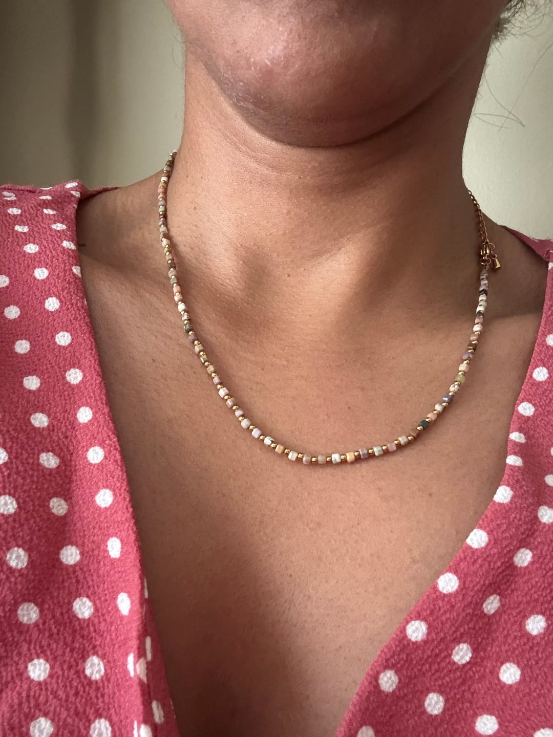 Customer photo review of Alashan Stone Bead Necklace