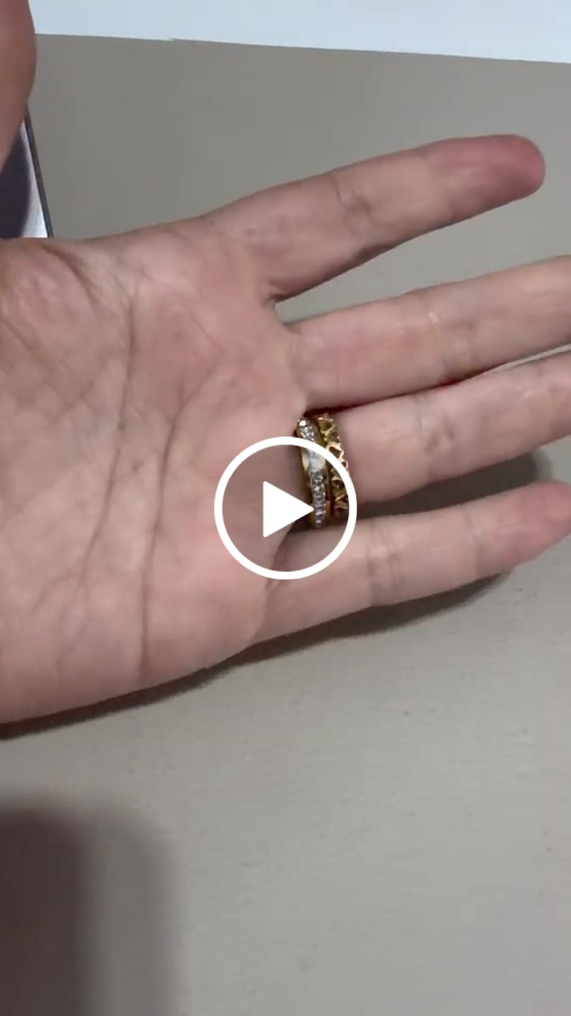 Customer video review of Anel Brilhante Banhado em Ouro 18K