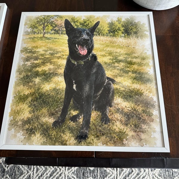 Customer photo review of Custom Watercolor Pet Portrait From Photo, Personalized Pet Memorial Gift For Dog Lover, Sympathy Gift For Dog Loss