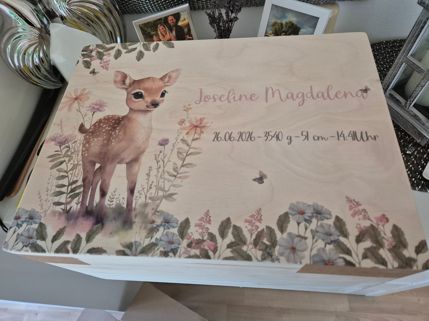 Customer photo review of Erinnerungsbox Baby - Reh im Wald