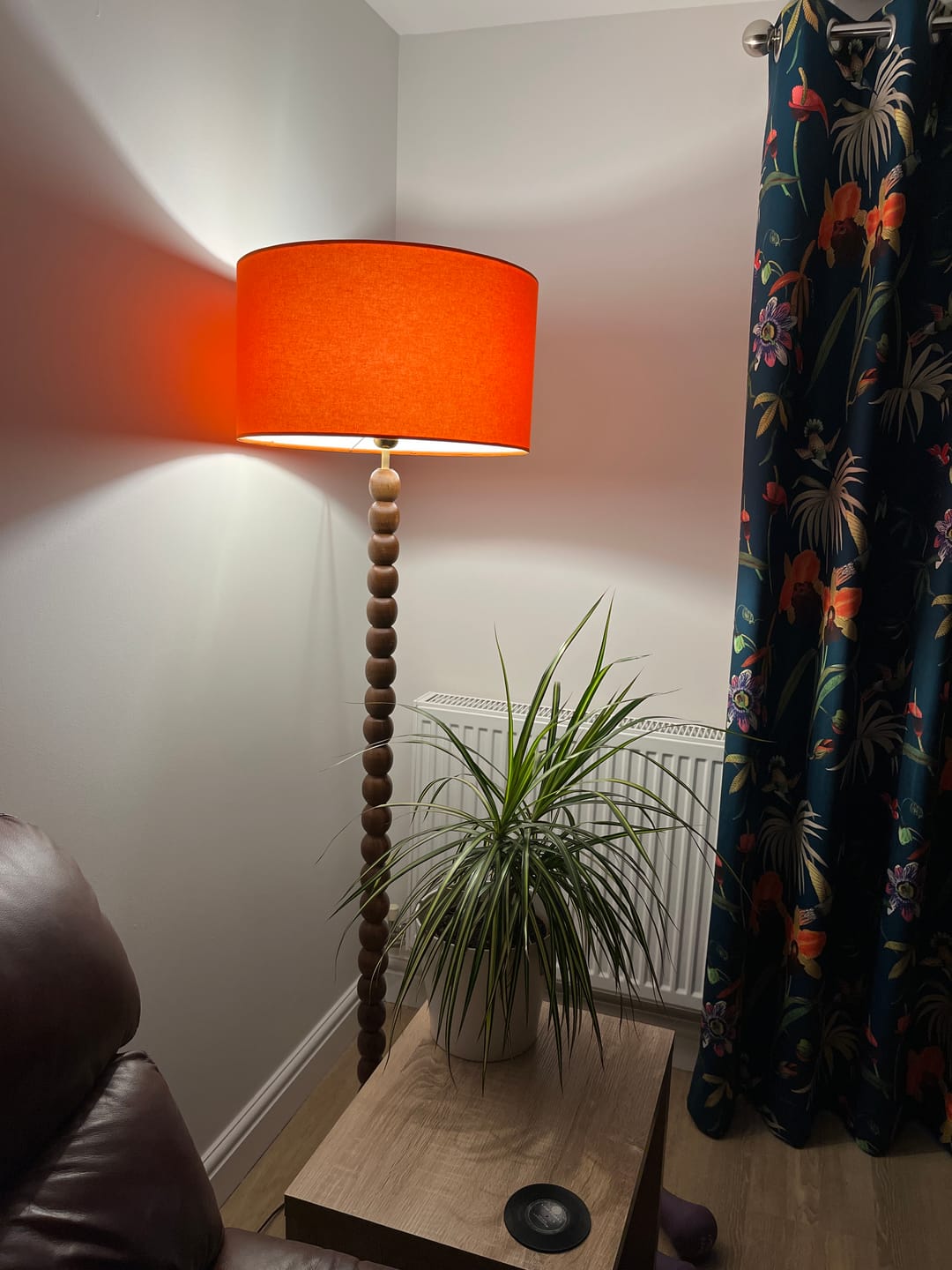 Customer photo review of Orange Handmade Lampshade with 100% cotton fabric