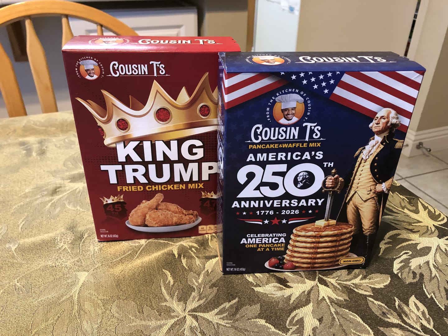 Customer photo review of Cousin T's 250th Anniversary Pancake & Waffle Mix