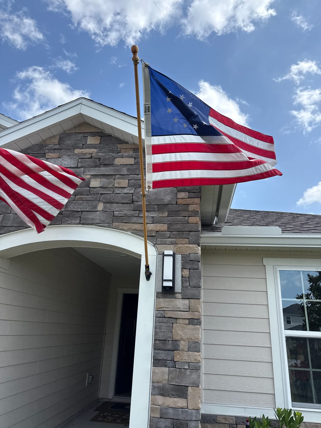 Customer photo review of 3' x 5' Betsy Ross Flag Set