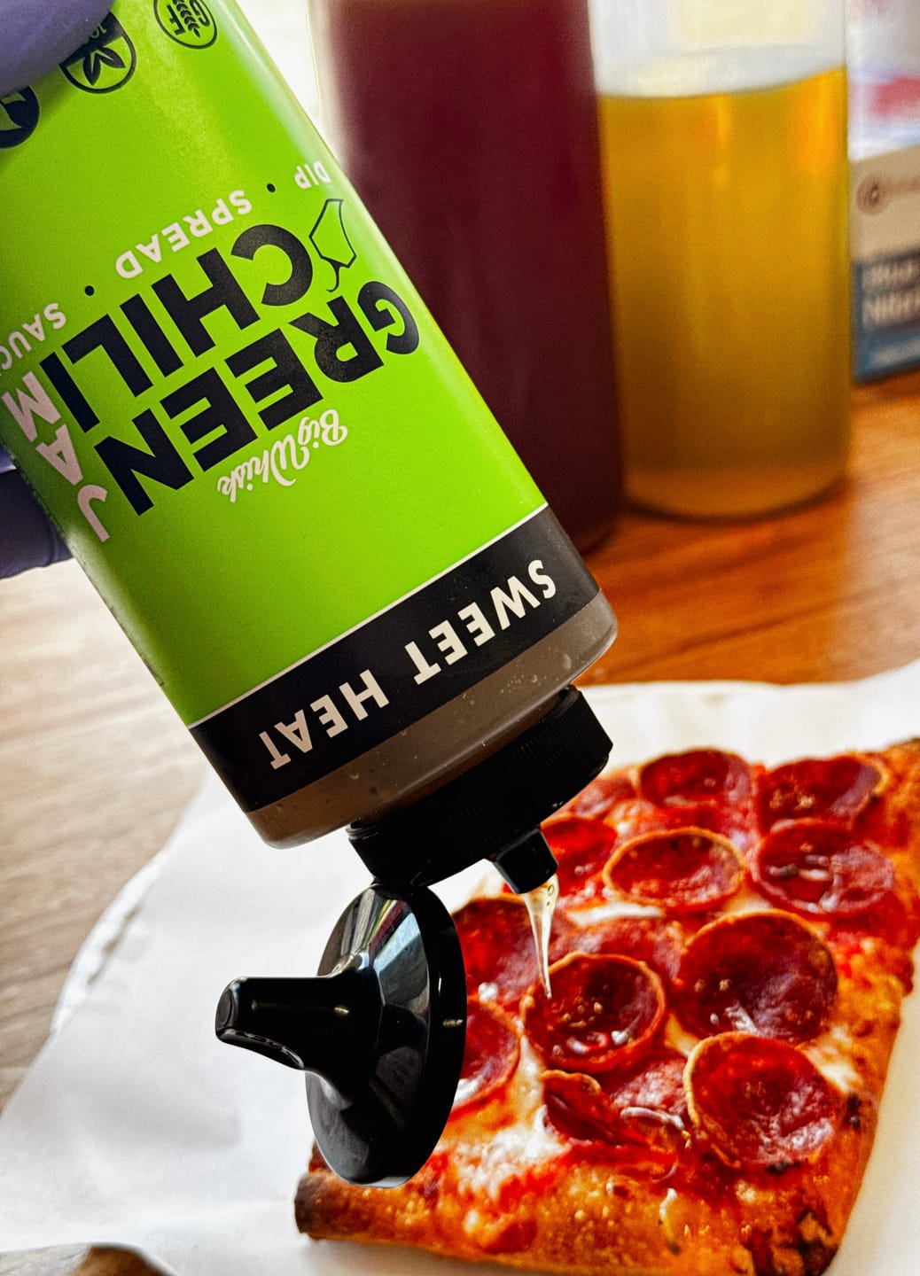 Customer photo review of Green Chili Jam Squeeze Bottle
