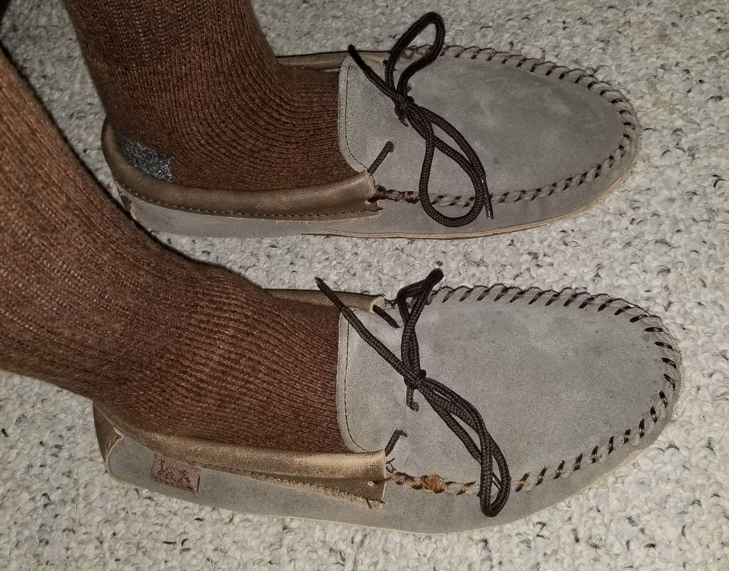 Customer photo review of Men's Suede Memory Foam Moccasins