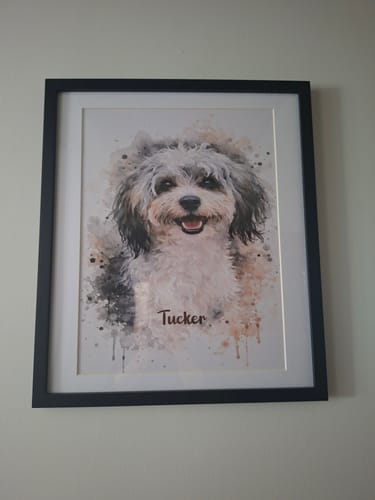 Customer photo review of Personalised Poster - Watercolour Realistic Portrait