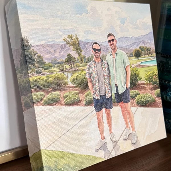 Customer photo review of Custom Watercolor Painting Portrait Painted From Your Photo, Great For Romantic Gifts, Sympathy Gifts For Loss Of Loved One, Remembrance Gifts In Loving Memory