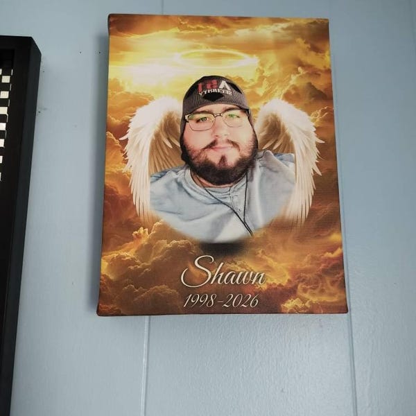 Customer photo review of Personalized In Loving Memory Bereavement Gift Canavs Print, Custom Gift For Loss Of Loved One, Memorial Photo, Rest In Peace Remembrance Gift Idea