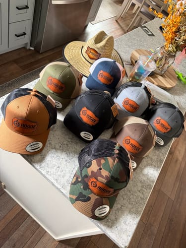 Customer photo review of Custom Straw Hats with Leather Patch
