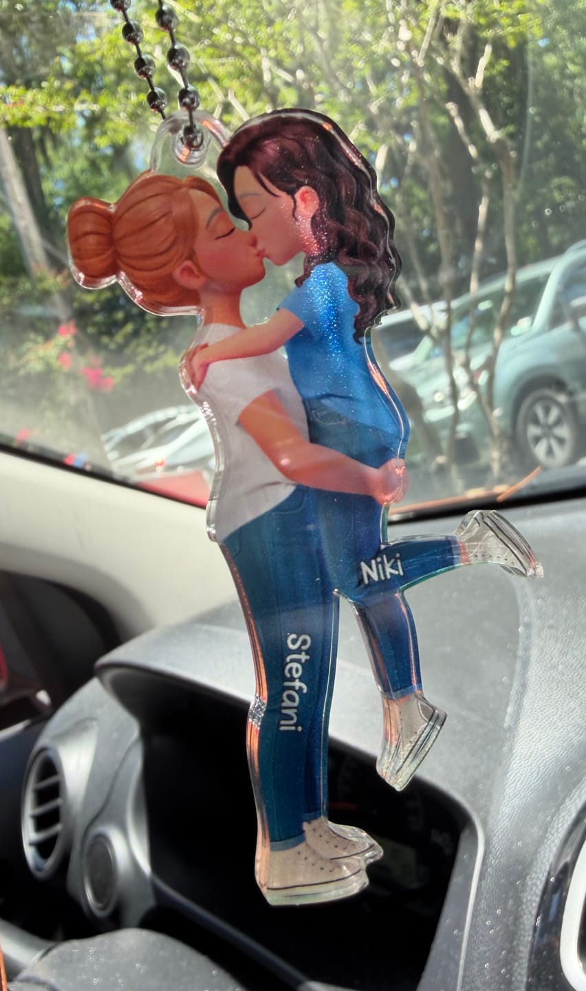 Customer photo review of LGBT Couple Personalized Car Orament - Gift For Couple, Happy Pride Month