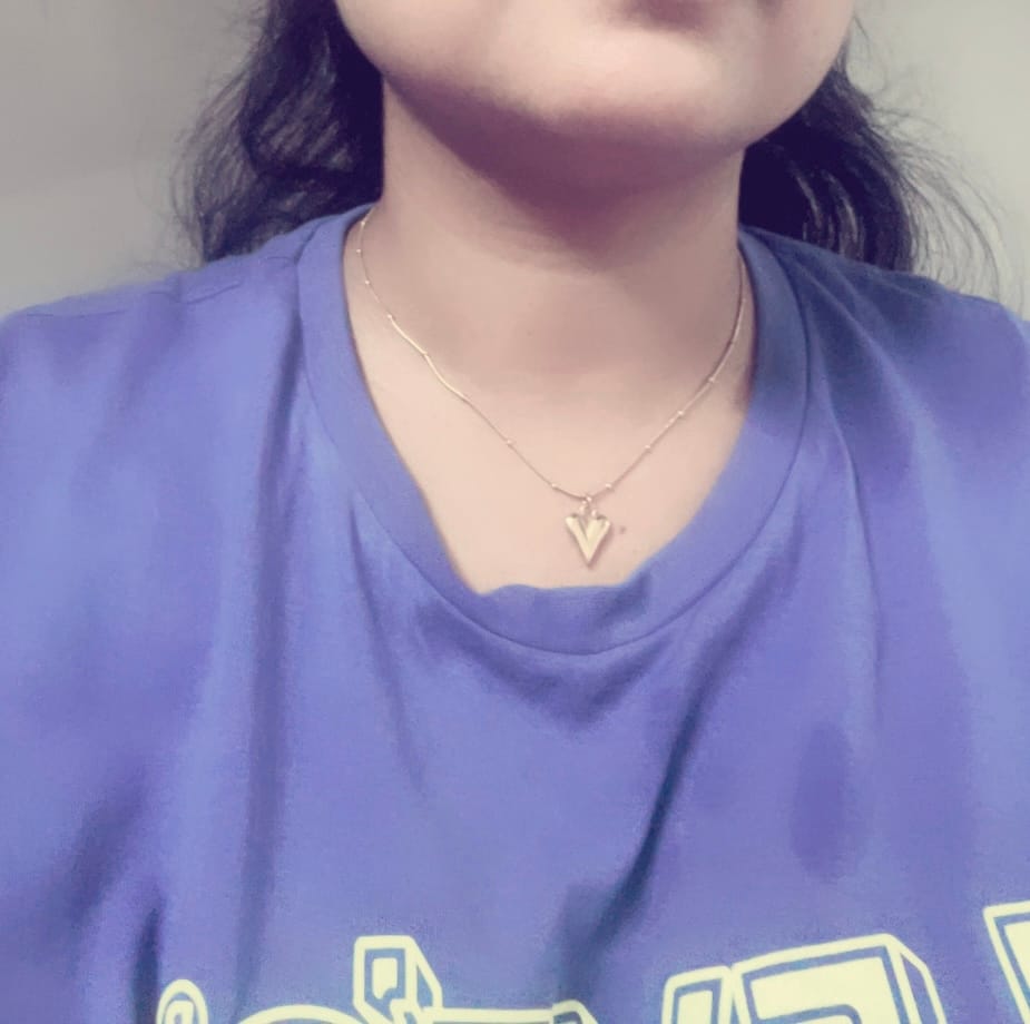 Customer photo review of Heart Ball Chain Pendant Necklace