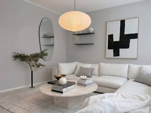 Customer photo review of ELLIPSE WASHI PENDANT — Japandi Washi Paper Living Room Overhead Light