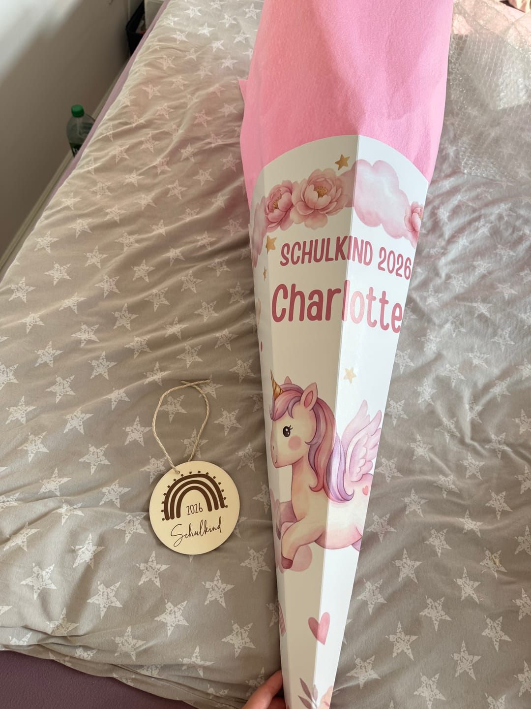 Customer photo review of Schultüte personalisiert mit Name – Pegasus Einhorn