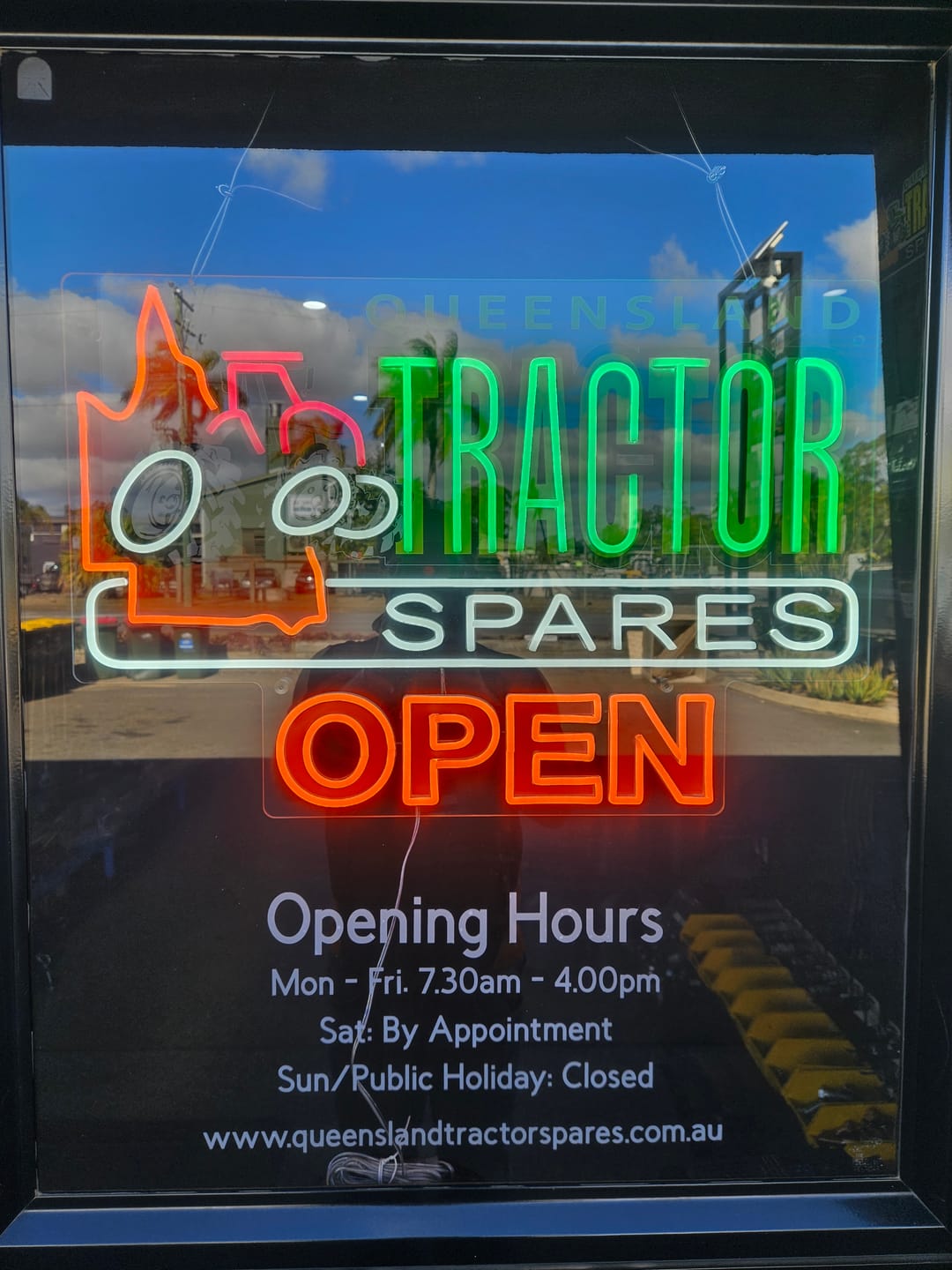 Customer photo review of TRACTOR SPARES | LED Neon Sign