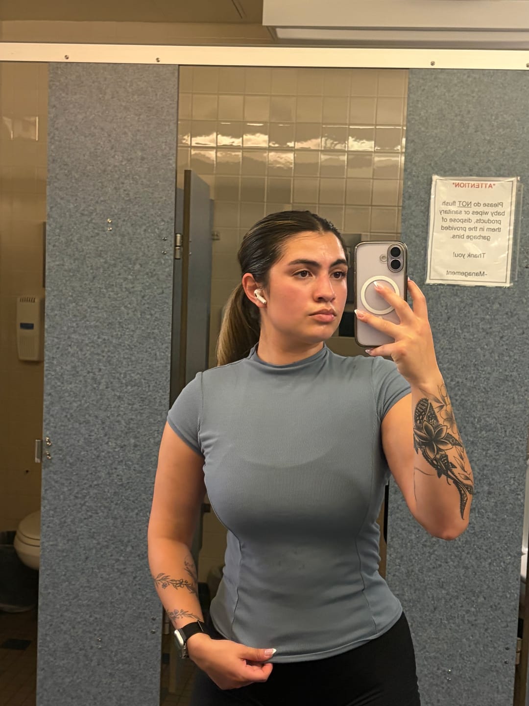 Customer photo review of W4270 Ribbed Mock Neck Tee