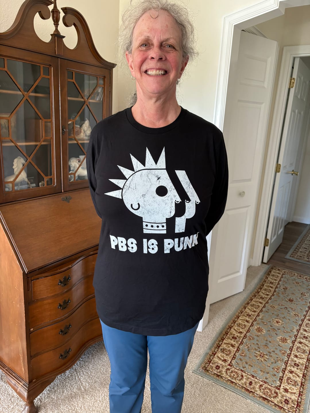 Customer photo review of PBS is Punk Long Sleeve Tee