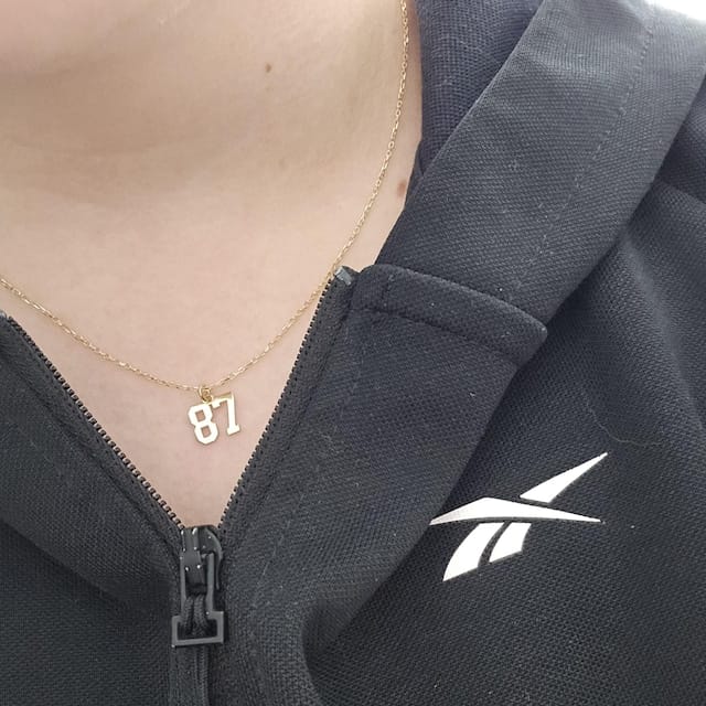 Customer photo review of Custom Number Necklace