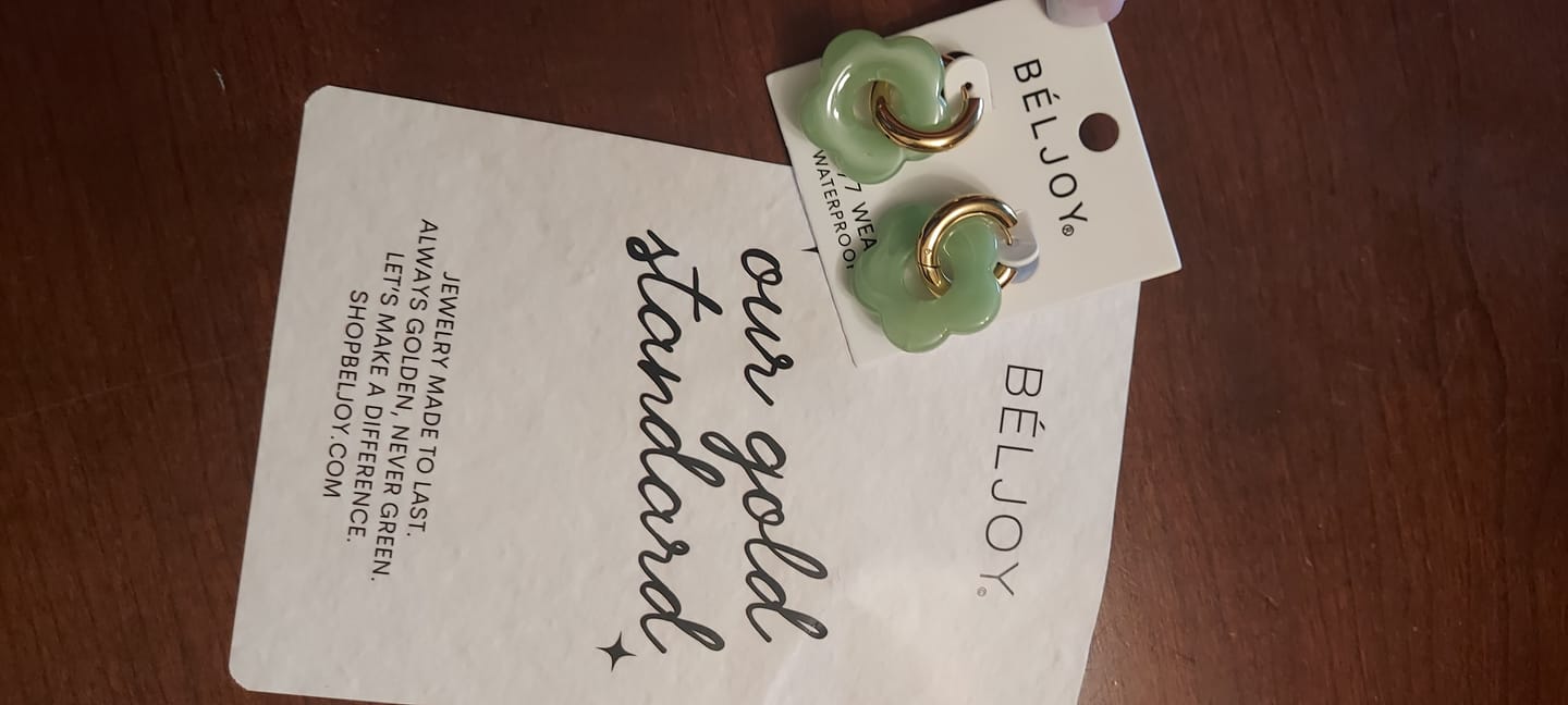 Customer photo review of Color Me Daisy Hoop Earrings || Choose Color