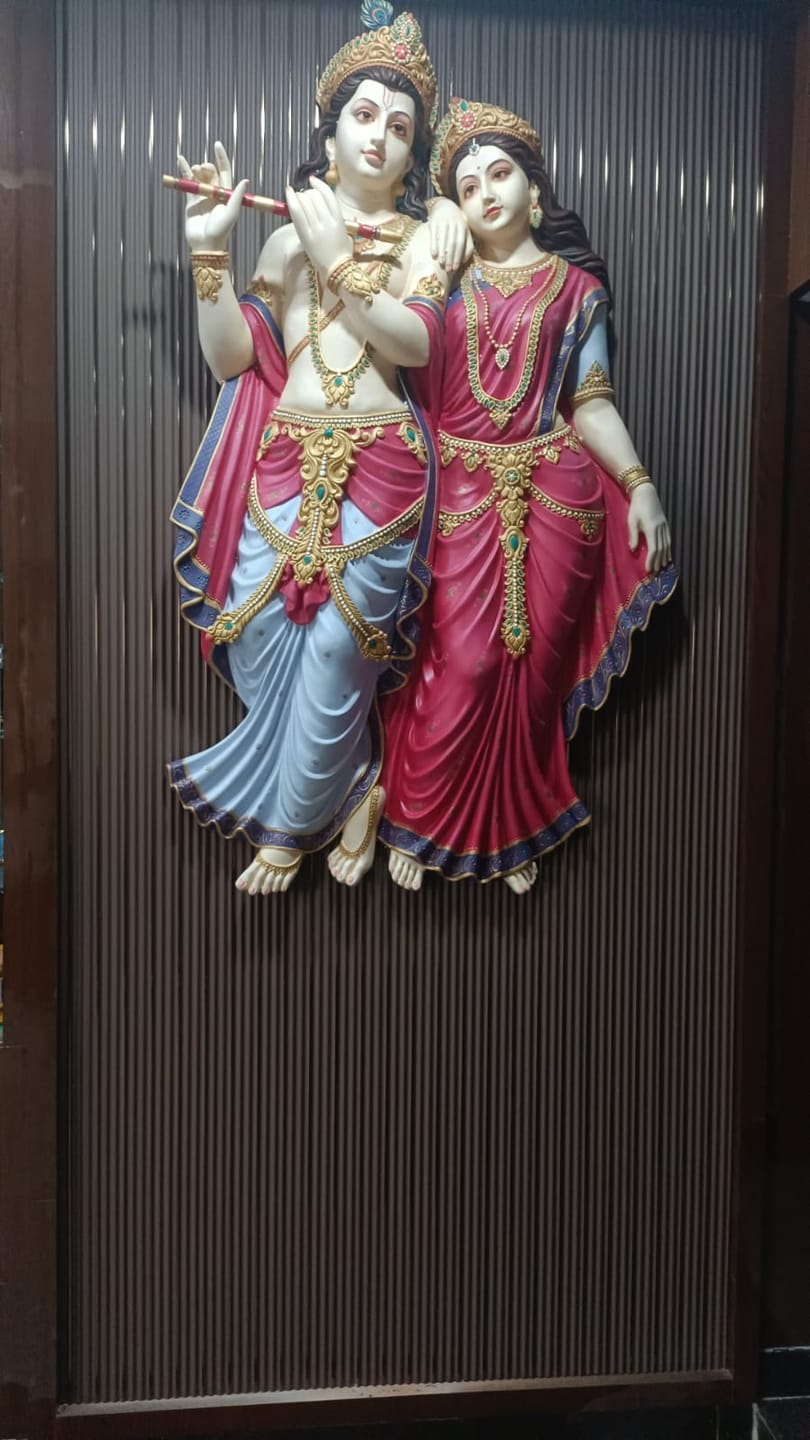 Customer photo review of Shri Radha Krishna Wall Mural 5.5x3ft | Elegant Spiritual Décor for Home & Temple