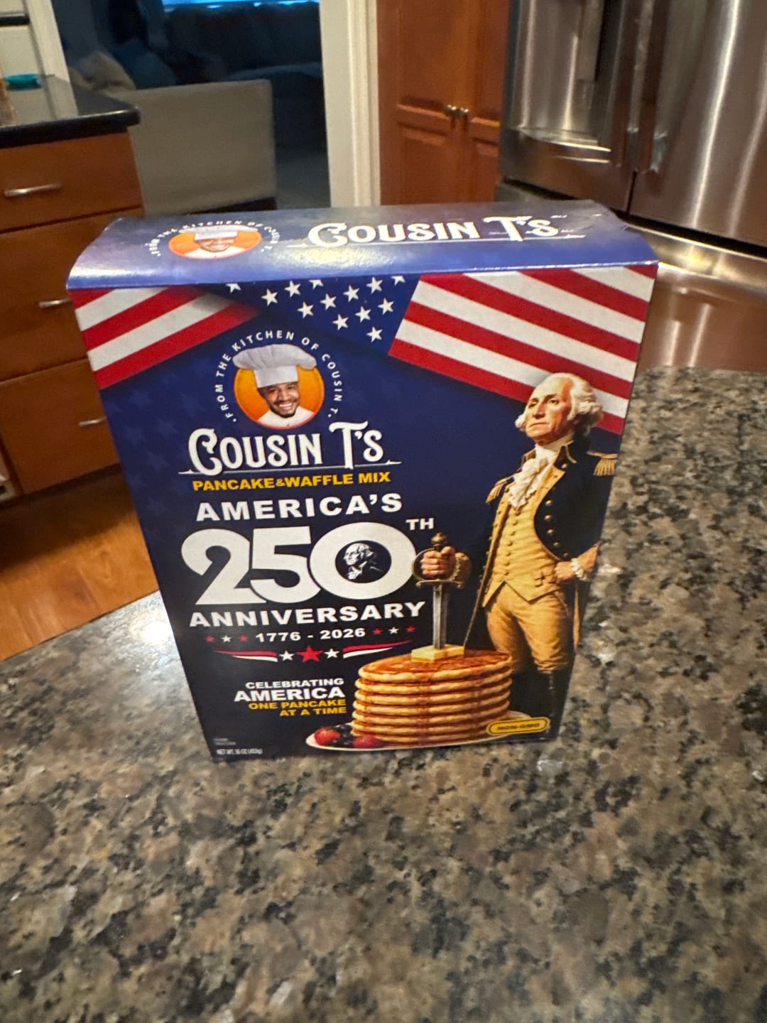 Customer photo review of Cousin T's 250th Anniversary Pancake & Waffle Mix (2 Pack)