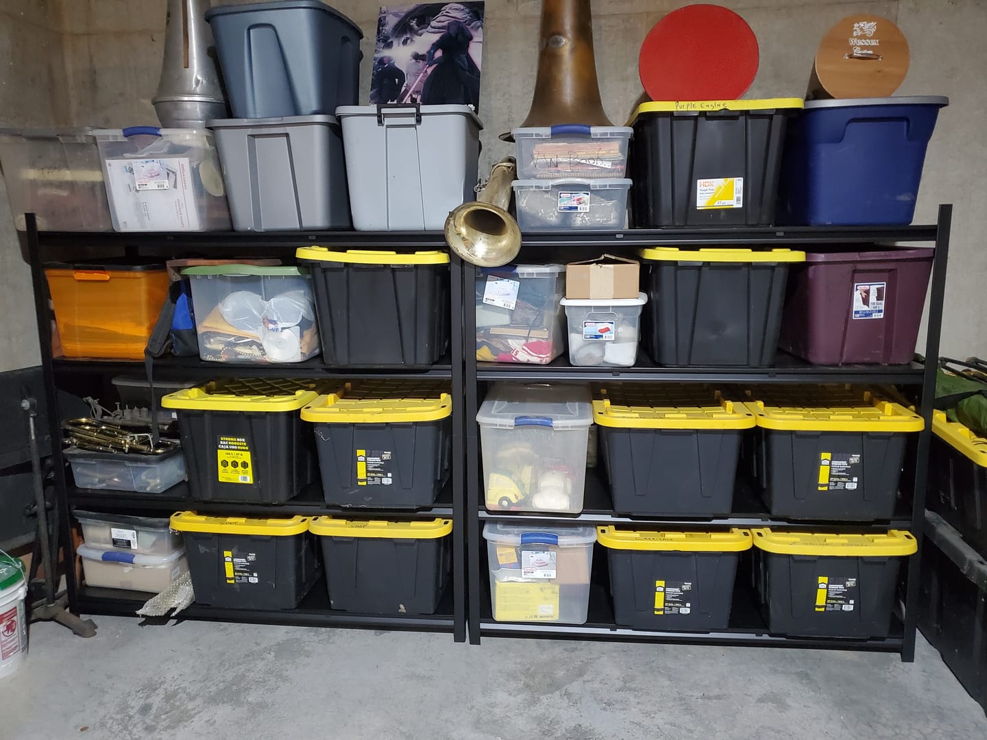 Customer photo review of Reibii 4-Tier 2650LBS Heavy Duty Industrial Garage Shelving Units,60" W Adjustable Metal Storage Shelves Racks for Garage, Warehouse, Basement