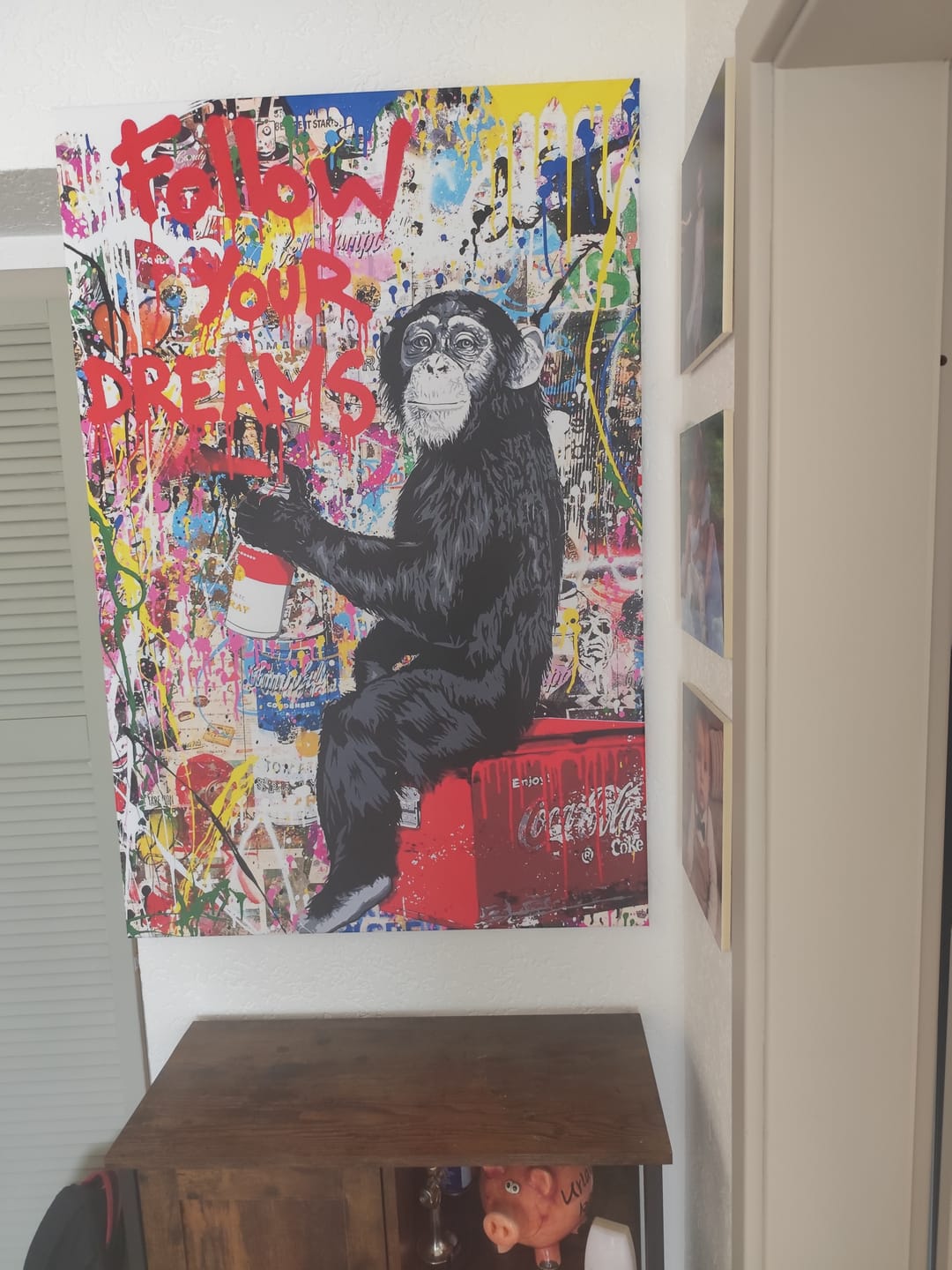 Customer photo review of Leinwandbild Banksy Follow your Dreams Hochformat
