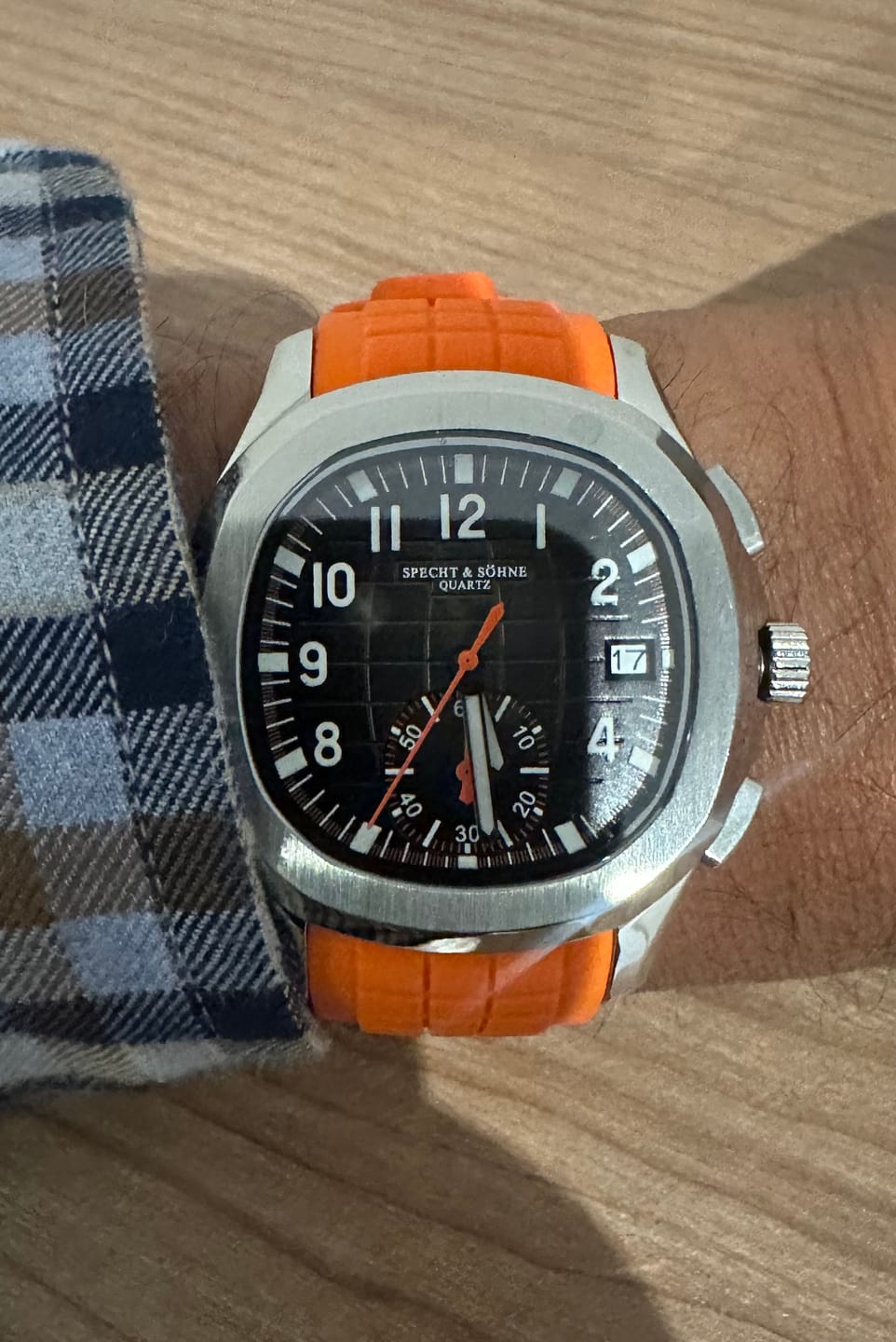Customer photo review of Specht & Sohne SP0006 Orange Rubber Quartz Watch
