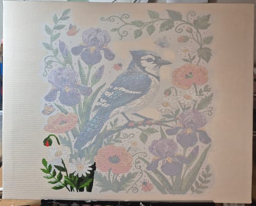 Customer photo review of Bluejay Blossom Stitch (Paint by Numbers)