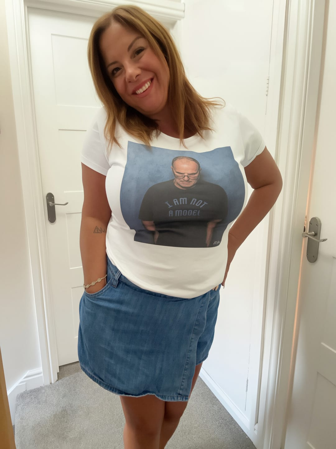 Customer photo review of Bielsa Not a Model Women's T-Shirt