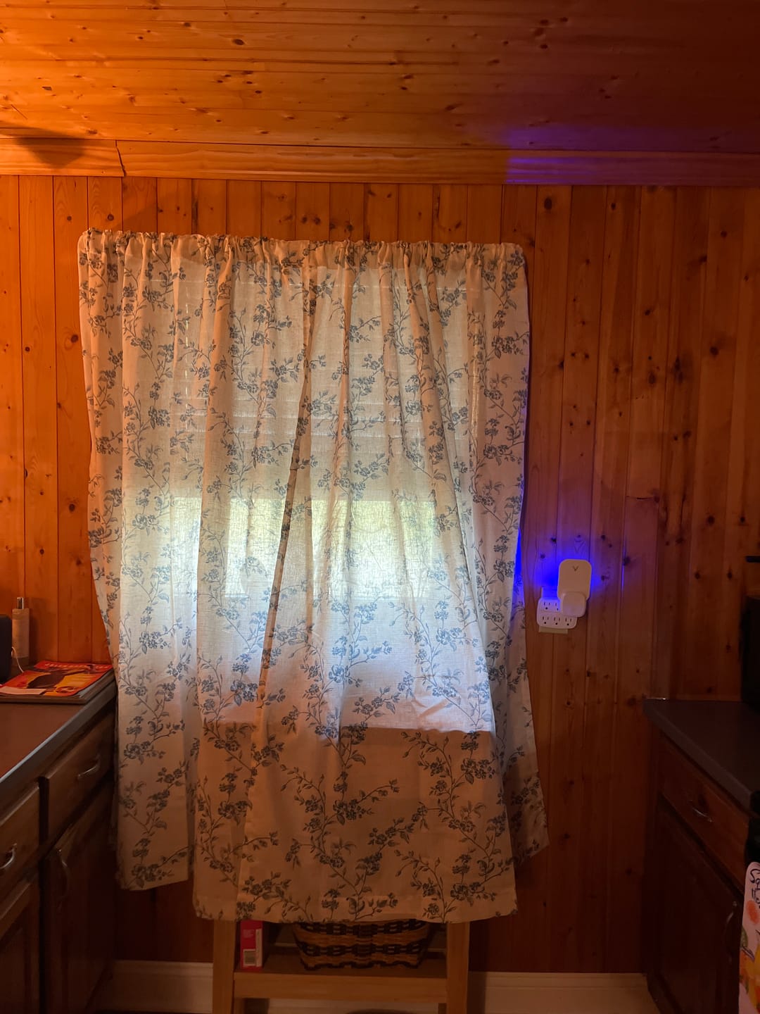 Customer photo review of Floral Lined Linen Blend Curtains
