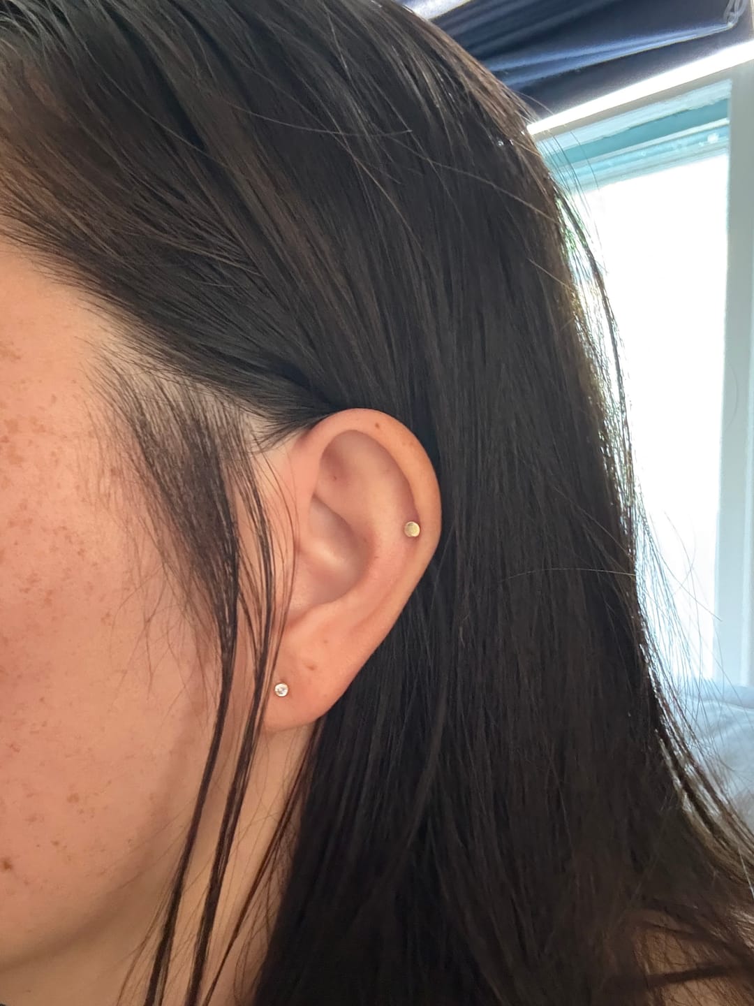 Customer photo review of Tiny Circle Nap Studs