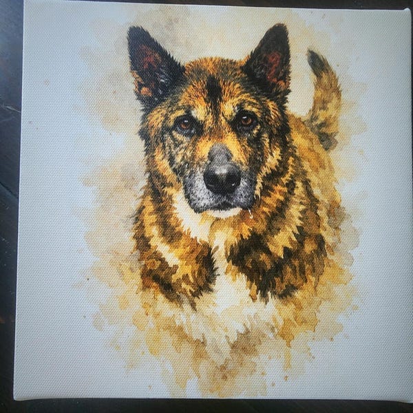 Customer photo review of Custom Watercolor Pet Portrait From Photo, Personalized Pet Memorial Gift For Dog Lover, Sympathy Gift For Dog Loss