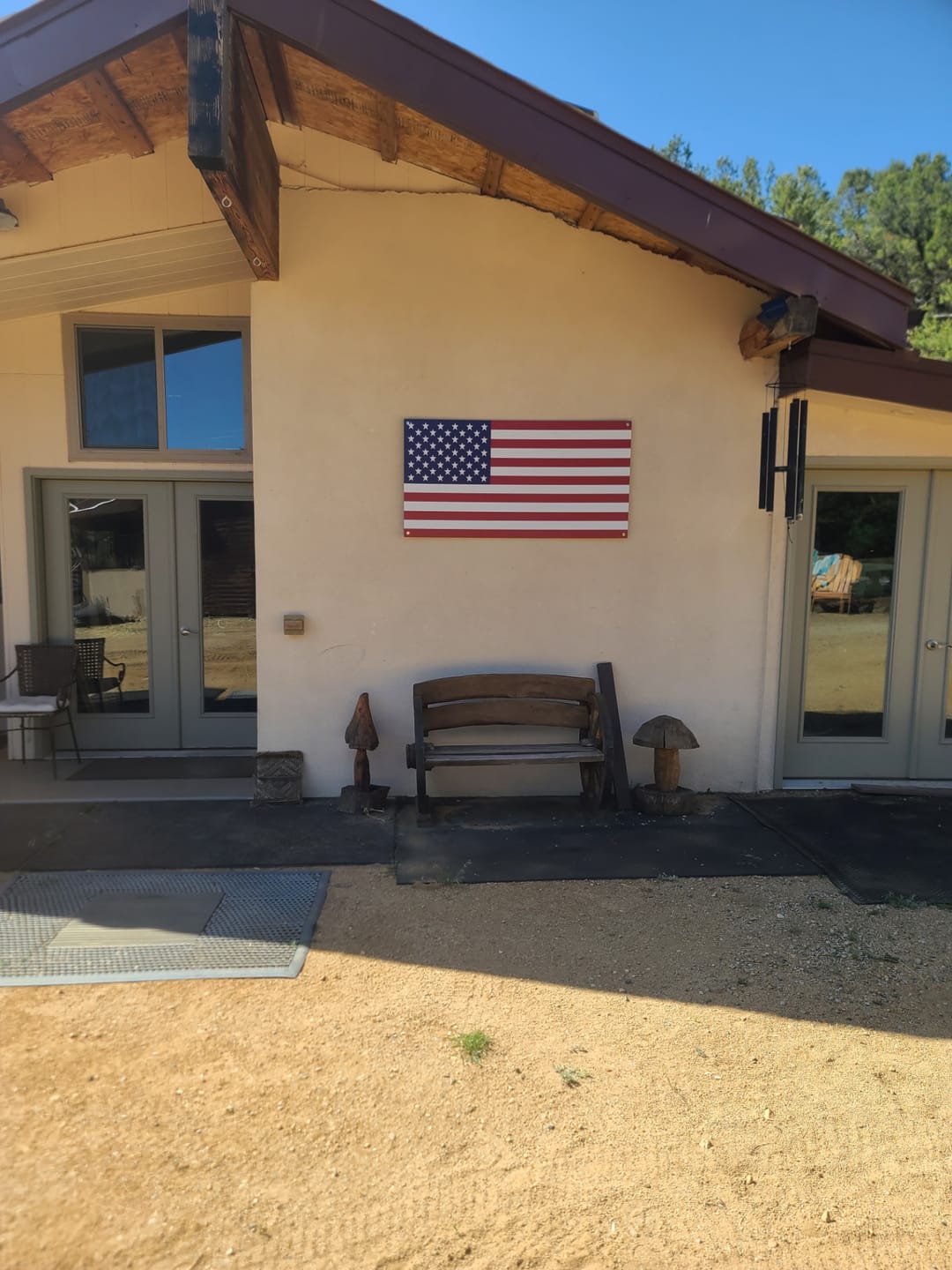 Customer photo review of Metal Large Patriotic Signs - US Flag Metal Barn Signs