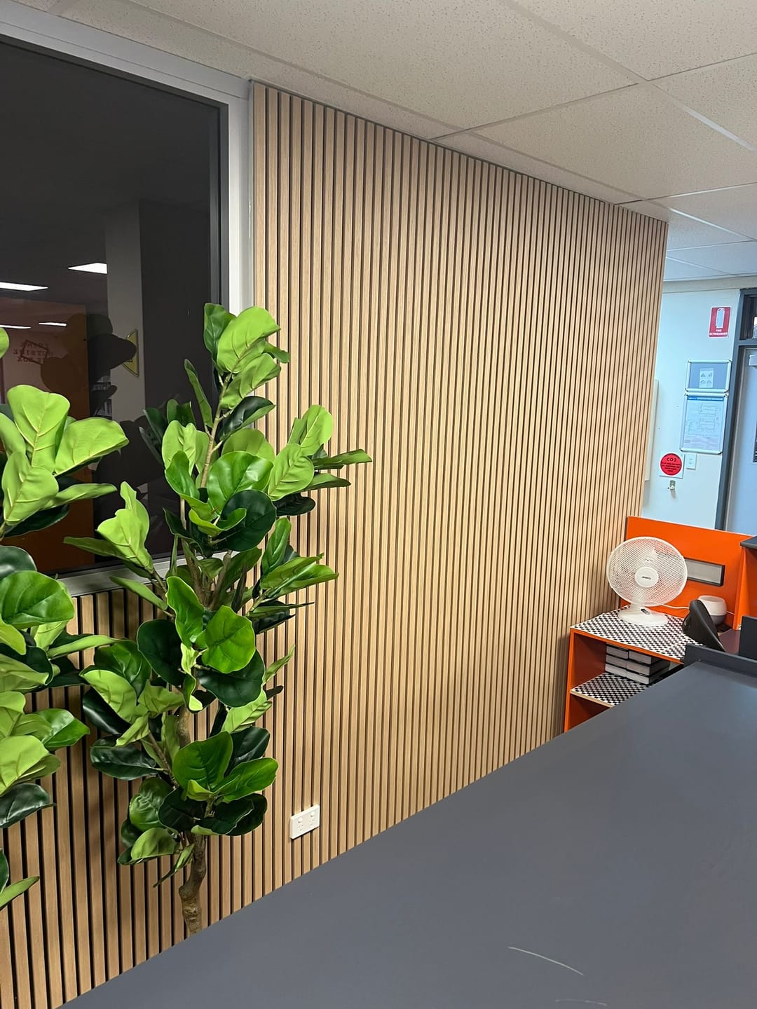 Customer photo review of Natural Oak Acoustic Slat Wall Panel - 290cmx60cm